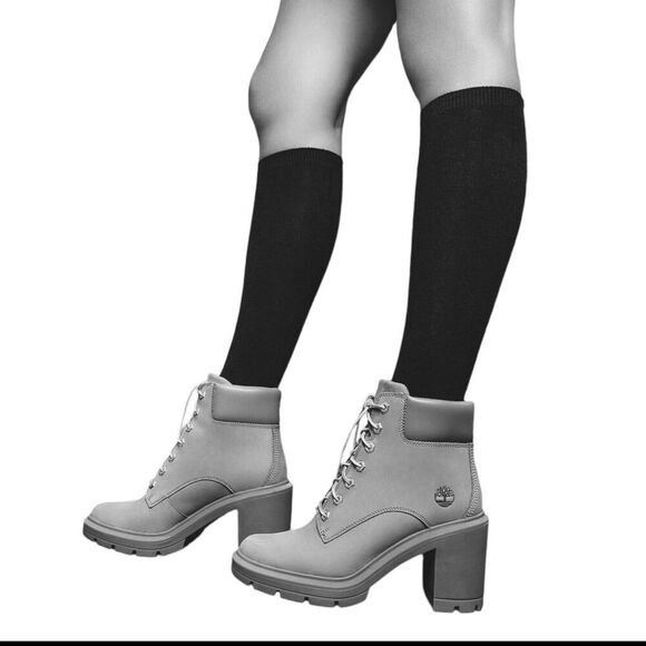 Timberland Boots WMNS 6 Allington 6-Inch Lace-Up High Heel Wheat Nubuck Leather - Picture 5 of 14